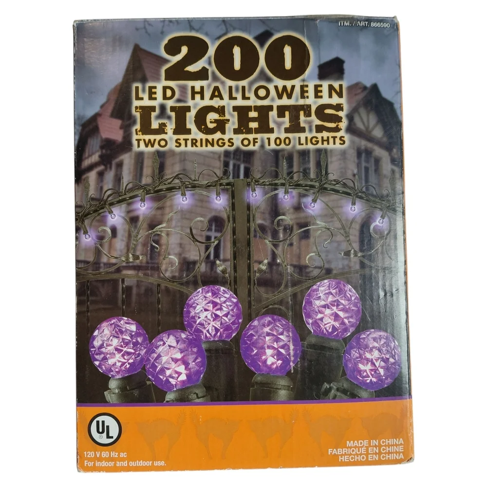 Purple LED Halloween Lights - 200 Count Indoor/Outdoor